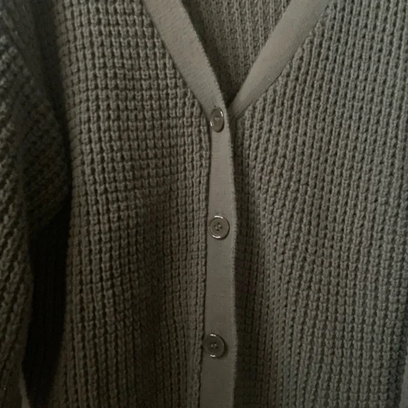 Oversized dark green knit cardigan - Medium - Picture 4 of 4